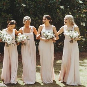 Mumu- Lauren tie maxi dress - dusty blush crisp